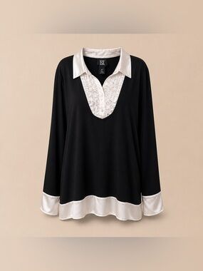 Studio 1940 30W/32W Faux Layer Look Blouse. 3/$25